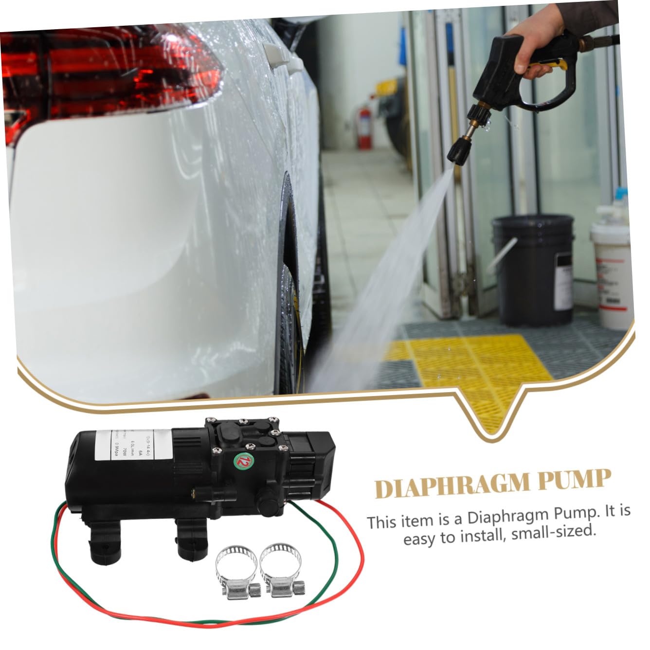 Alipis Bomba de Agua de Alta Presión Eléctrica de Diafragma 12v 70w Gran Flujo y Cuerpo de Plástico para Dispositivos de Pulverización y Filtrado