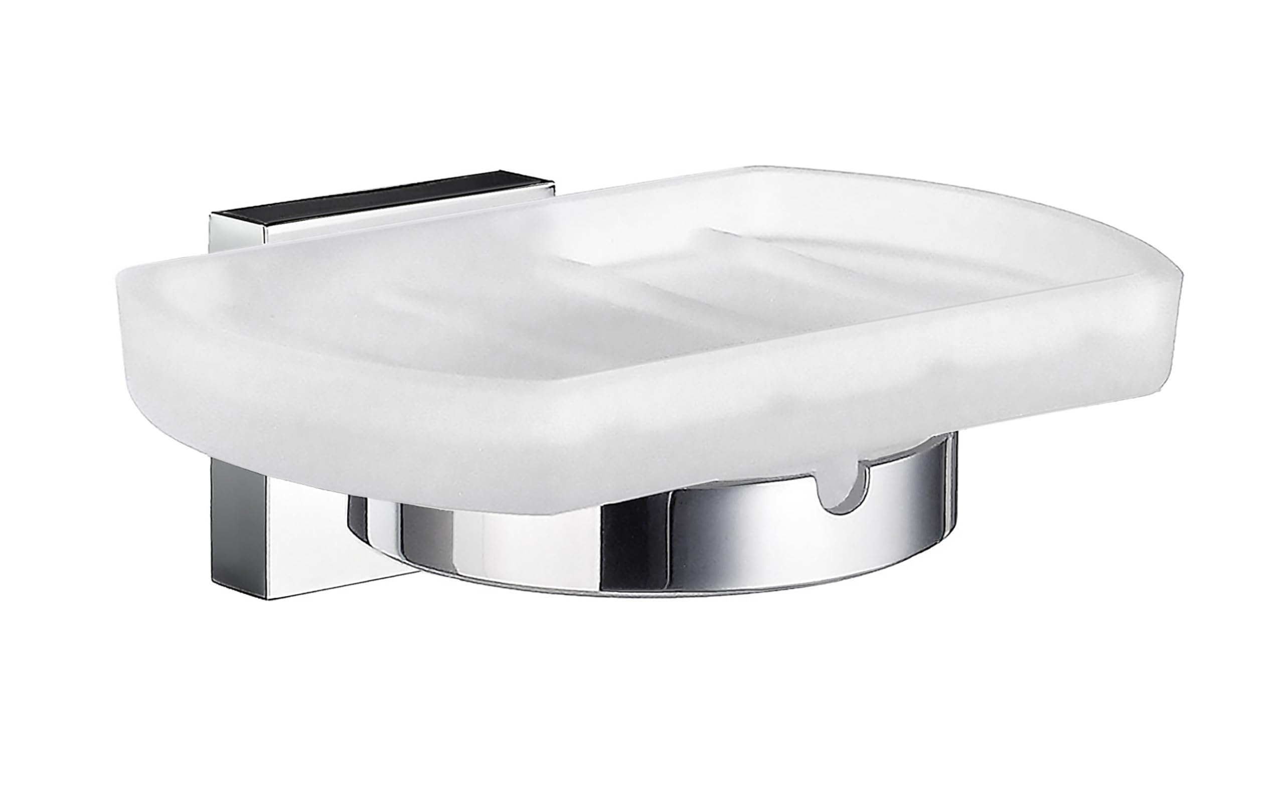 Smedbo Halter mit Seifenschale aus Glas, poliertes Chrom RK342 Haus, matt, silber
