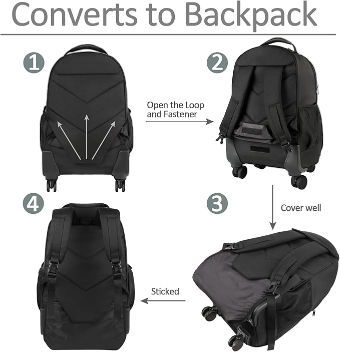 Mochila con ruedas 18 pulgadas MATEIN negra miniatura 5