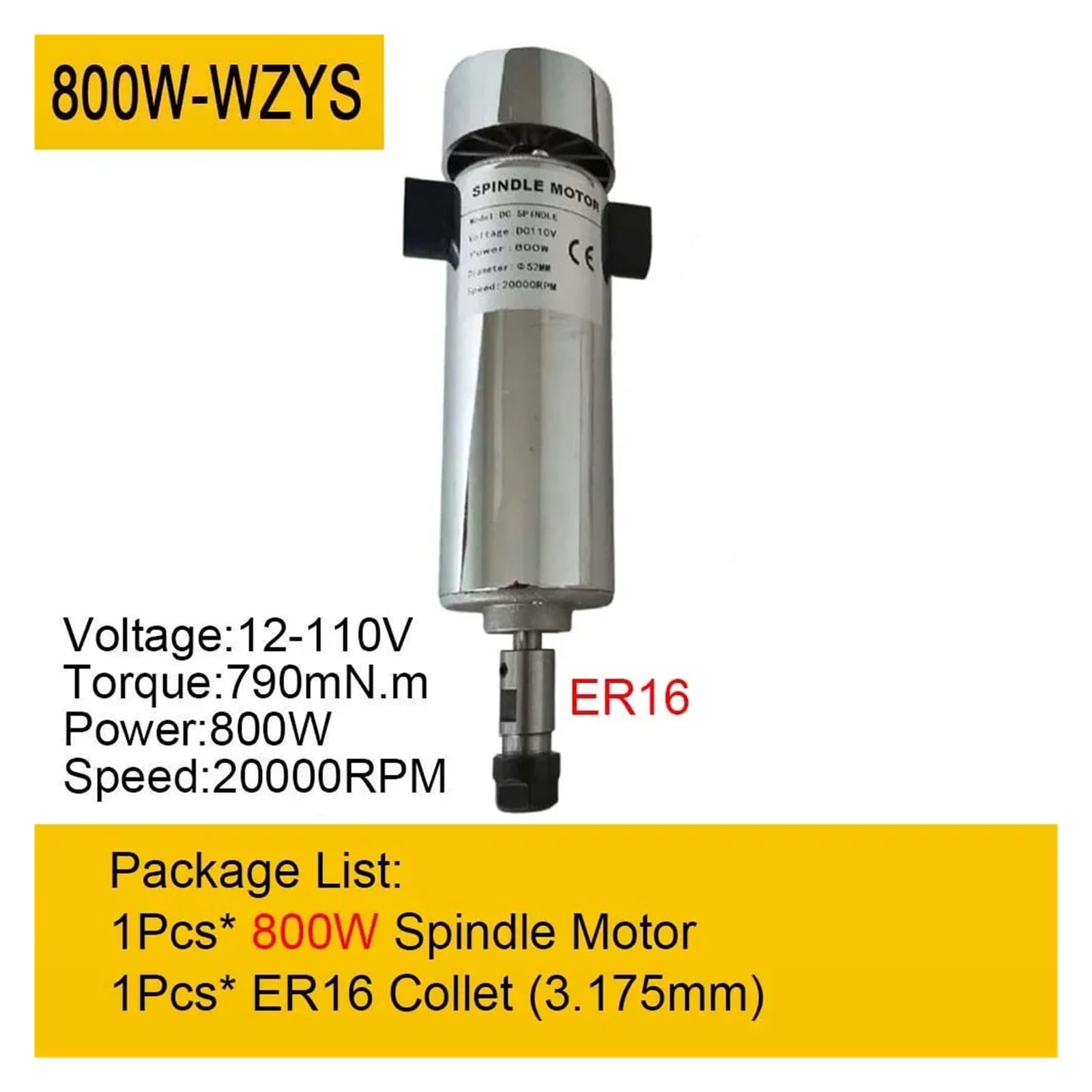 Zestaw silnika wrzeciona CNC 800 W, chłodzony powietrzem, 20000 obr./min, zacisk ER16, zasilacz, regulator prędkości do routera CNC Rozpraszanie ciepła(800W ER16)