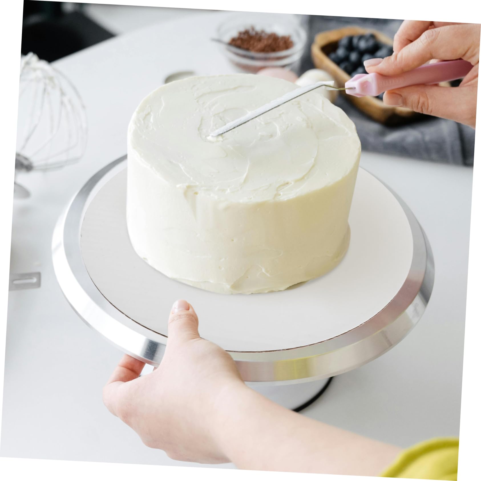 Amosfun Plateaux à Gâteaux Ronds Blancs en Papier, 30 Pièces, Support