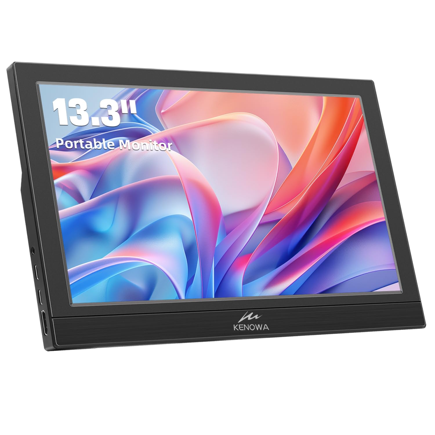 Kenowa 13.3 Zoll USB-C Tragbarer Monitor mit Dual Type-C/HDMI IPS-Bildschirm FHD 1920x1080 LCD Externe Monitor für Windows 7 8 10 OS PS3 PS4 Xbox Mac Raspberry Pi B Computer Laptop