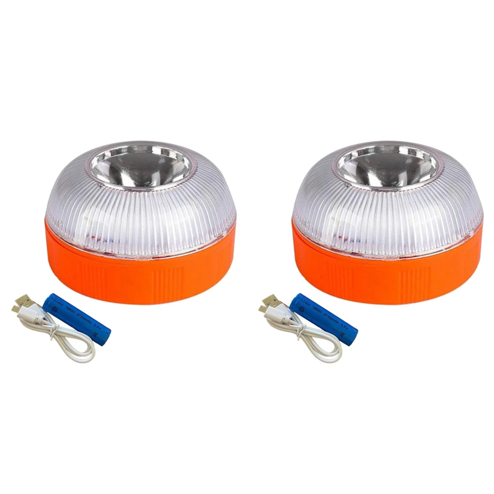 2X V16 Luz de emergência de carro USB recarregável luz de emergência LED luz de aviso