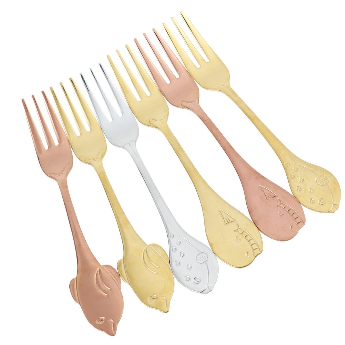 Amosfun 3 Set Di Forchette Da Dessert in Acciaio Inossidabile Per Insalata Frutta E Dessert 6 Pezzi * 3