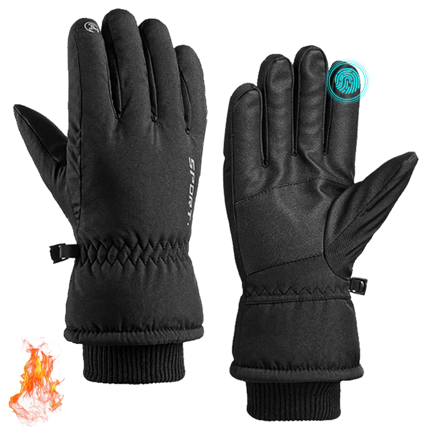 Guantes de invierno, impermeables, térmicos para pantalla táctil, para esquí, ciclismo, senderismo, conducción, escritura, trabajo en congelador