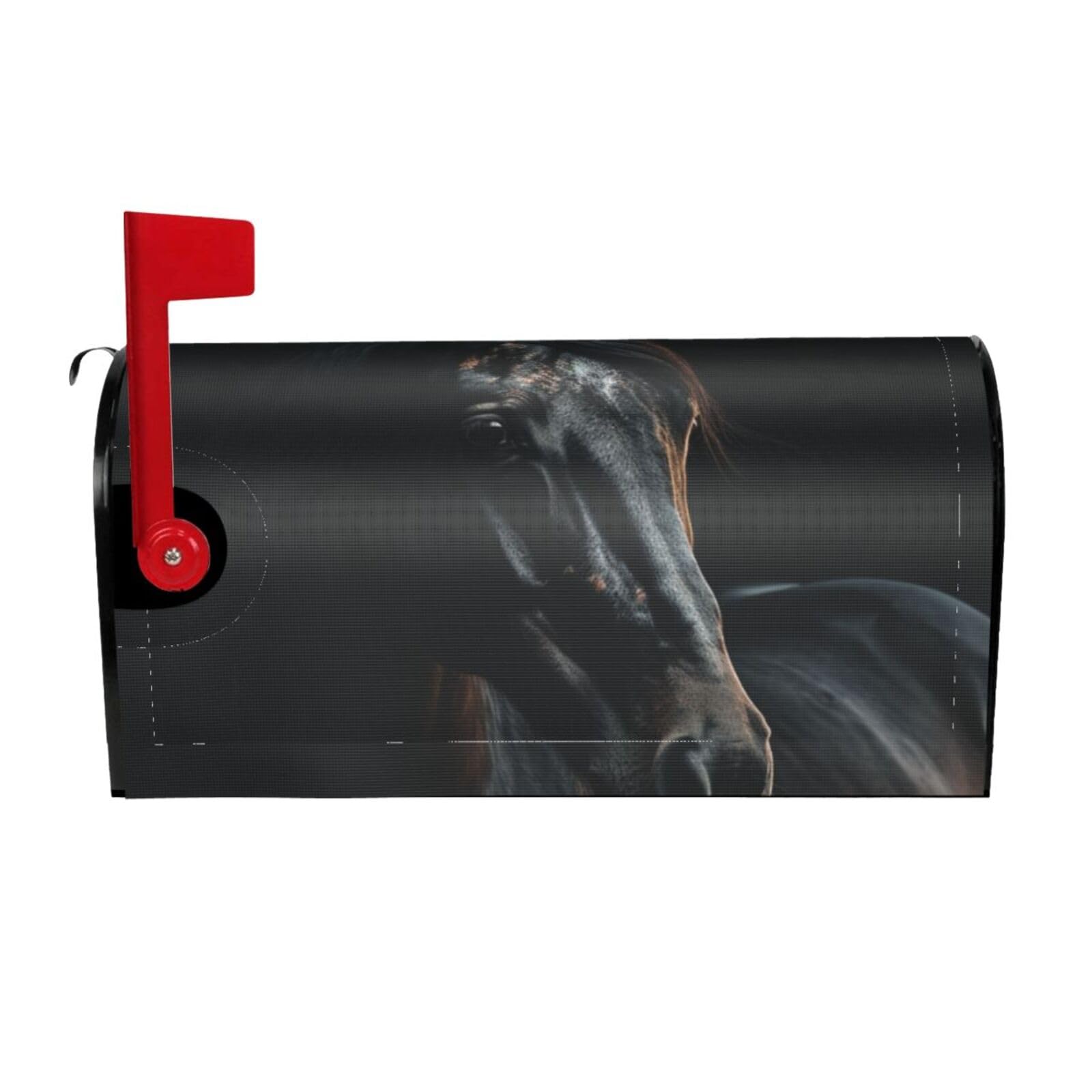 A Dark Horse Mailbox Covers Magnetic Wraps Post Letter Box Cover Garden Home Decor 25.5x21 in