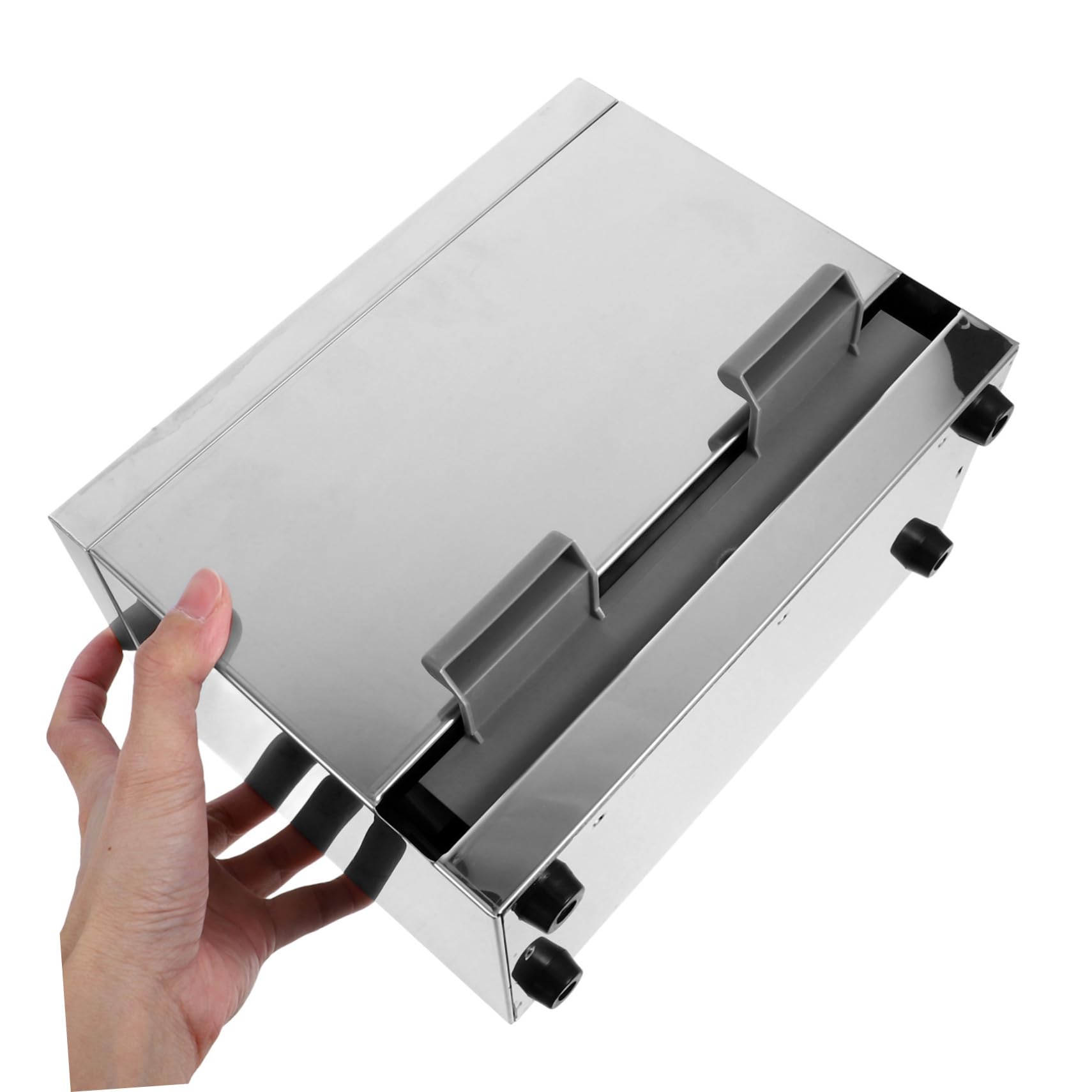 Automatischer Strohhalm Organizer aus Edelstahl Großer Essstäbchenhalter für Theke Praktische Aufbewahrungsbox für Milchtee Läden und Restaurants