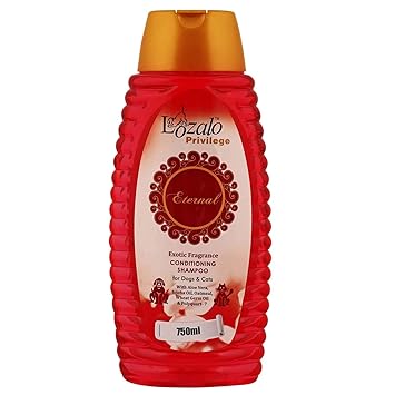 Lozalo Privilege Eternal Exotic Fragrance Pet Care Conditioning Shampoo for Dogs & Cats with Aloe Vera,Jojoba Oil,Oatmeal,Wheat Germ Oil (750 ml)