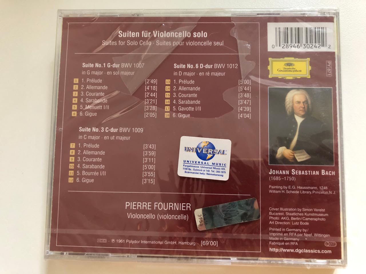 Cello-Suiten Nos.1,3,6 (Meisterwerke Vol. 22)