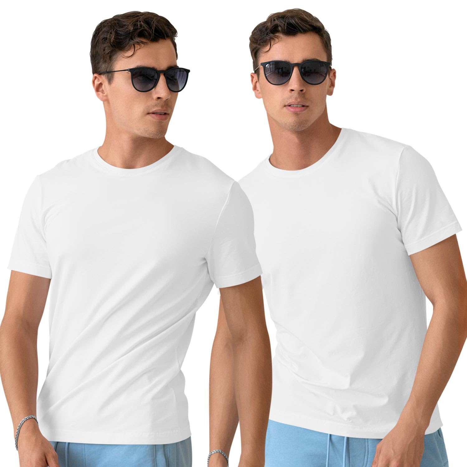 CreativiT Unisex Men/Women Regular Fit Plain Tshirt | Casual Half Sleeve Round Neck | 100% Cotton with a High Thread Count I Bio Washed|(PACK2)