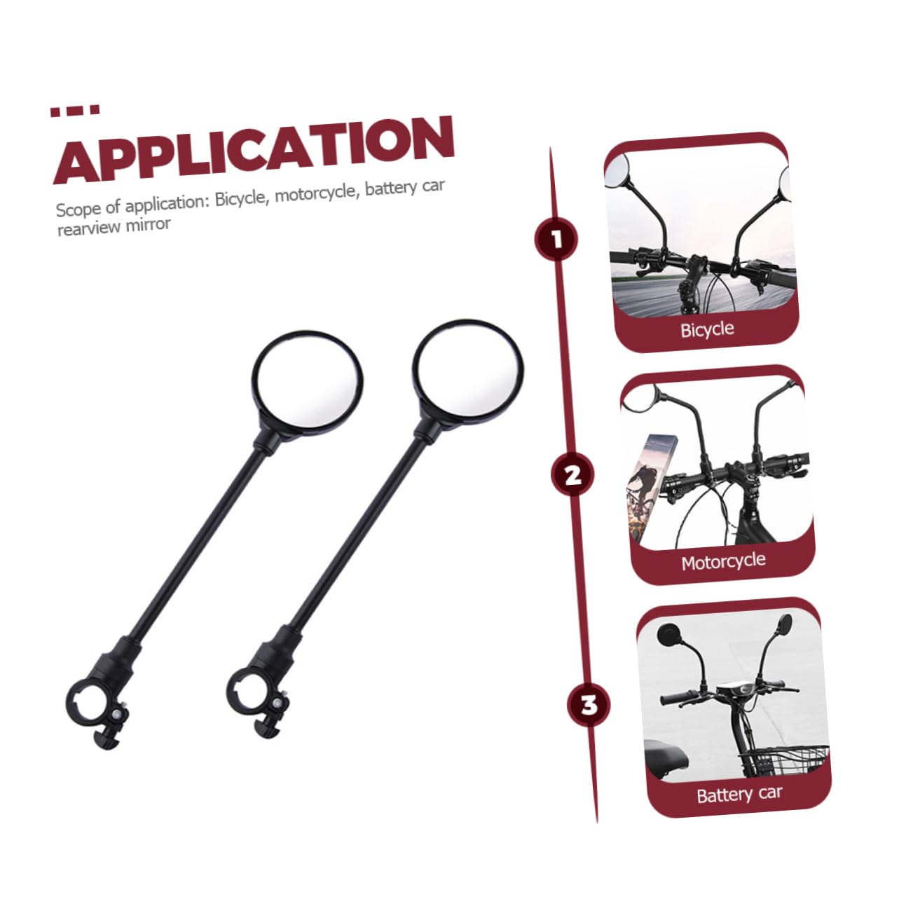TOYANDONA 2 Stück Rückspiegel Lenkerspiegel Fahrradspiegel Für Lenker Motorradspiegel Für Lenker Fahrradrückspiegel Fahrradgriffspiegel Runder Fahrradspiegel Abs Schwarz