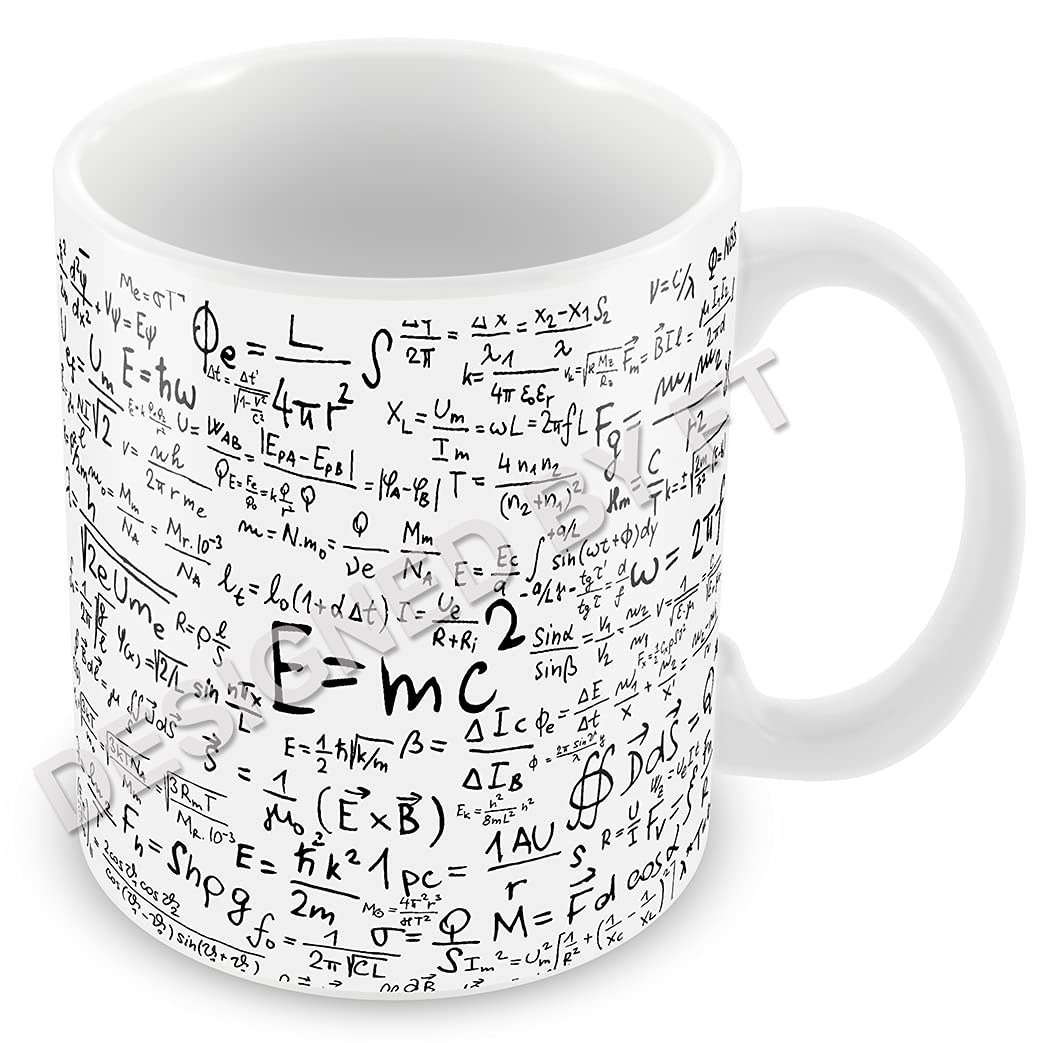 E=MC2 Physics, Maths, Science Student Gift Ceramic White 11oz Mug by FT.