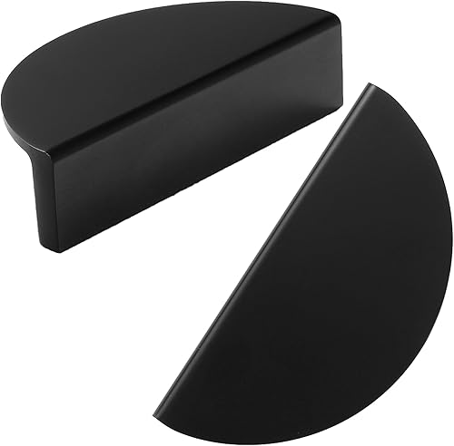 Paquete de 2 pomos negros semicírculos para gabinetes de cocina con cajones de armario vintage, manijas de cajón, manijas de gabinete de cocina (S,