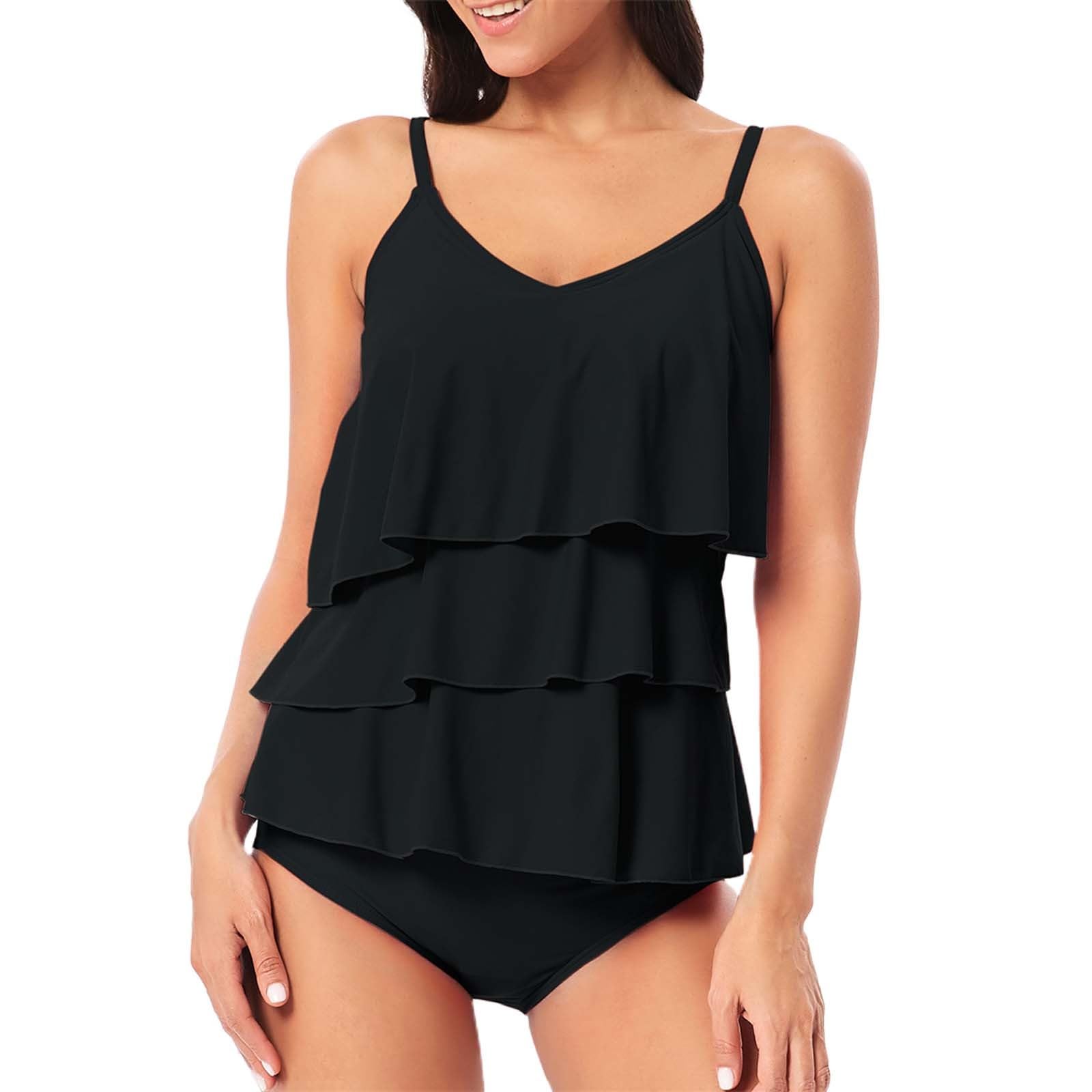 Genérico Top Bikini Mujer BañAdor Pecho Grande 2023 Conjunto de Bikini para Mujer sin Mangas, Ropa de Playa de Dos Piezas, Conjunto de Tankinis de Traje de baño Sexy BañAdores Reductores