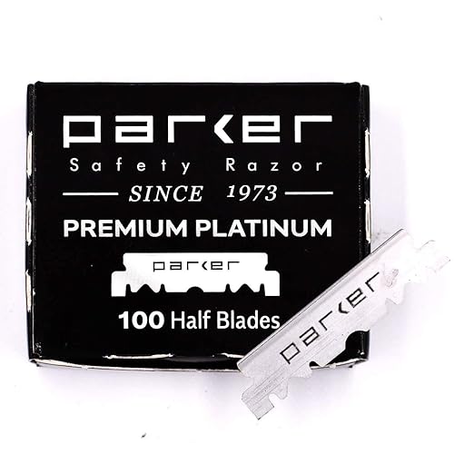 Miniatura 4 de Parker Safety Razor, Premium Platinum Single Edge Razor Blades, 100 Count - For Professional Barber, Shavette and Disposable Blade Straight Razors