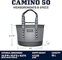 Vista 4 de YETI Camino 50 Carryall con divisores internos, utilidad multiusos, bolsa de mano para barco y playa, duradera, impermeable