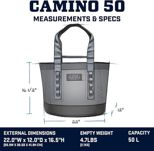 Miniatura 4 de YETI Camino 50 Carryall con divisores internos, utilidad multiusos, bolsa de mano para barco y playa, duradera, impermeable