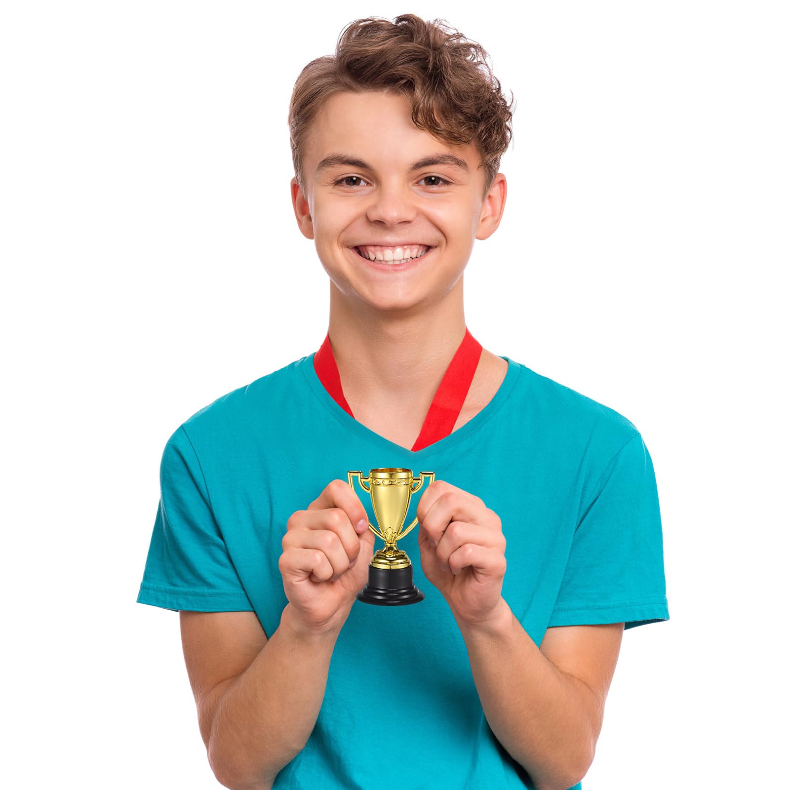 TOYANDONA Confezione da 24 mini trofei per bambini, premi Gold Award per bomboniere, premi per la partecipazione per bambini bomboniere, oggetti di scena, premi, premi vincitori, concorsi