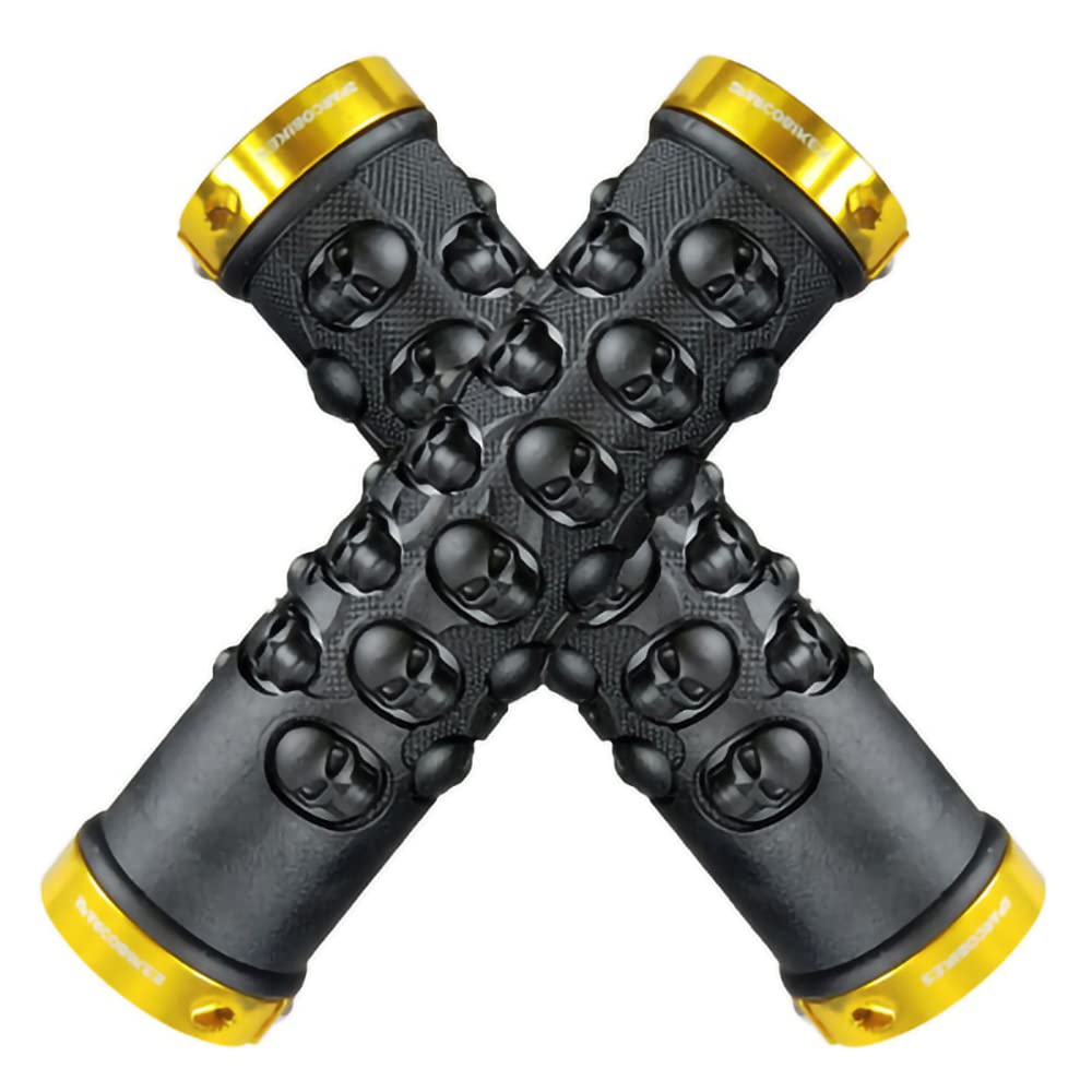 Manopole Mtb GRIPS BICICLETTI ANTI-SKID Confortevole Gomma Manubrio Manubri Grips Mountain Road Bike Maniglia Bar Grips Grip Bicycle Grips Manopole Bici (Color : Orange orange ring)