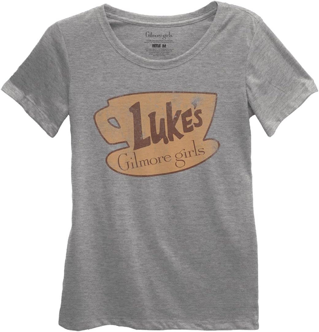 Gilmore Girls Juniors Vintage Luke's Coffee Logo Light Weight Crew T-Shirt