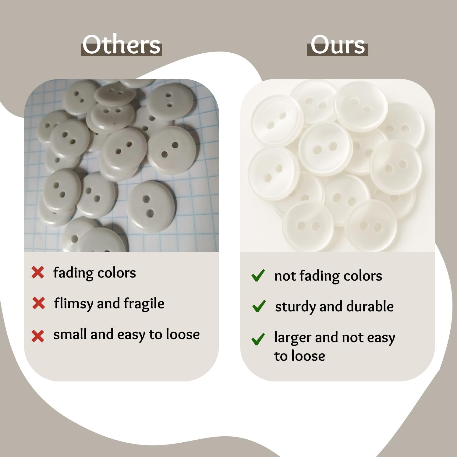 50 Pcs White Sewing Buttons 0.35 inch Pearl Buttons for Shirt 2 Hole 14L Plastic Round 9mm Ideal for Sewing Dress Skirt Blouse School Outfits Aprons Pants Jackets Bags DIY Crafts image 4
