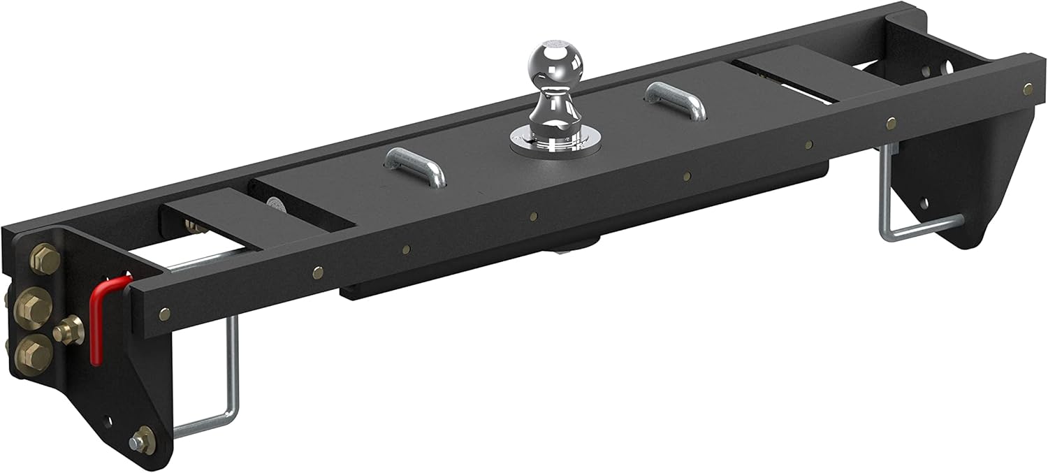 CURT 60690 Double Lock EZr Gooseneck Hitch, 2-5/16-In. Flip-Over Ball 25K, Compatible with Select Silverado, Sierra 2500, 3500 HD