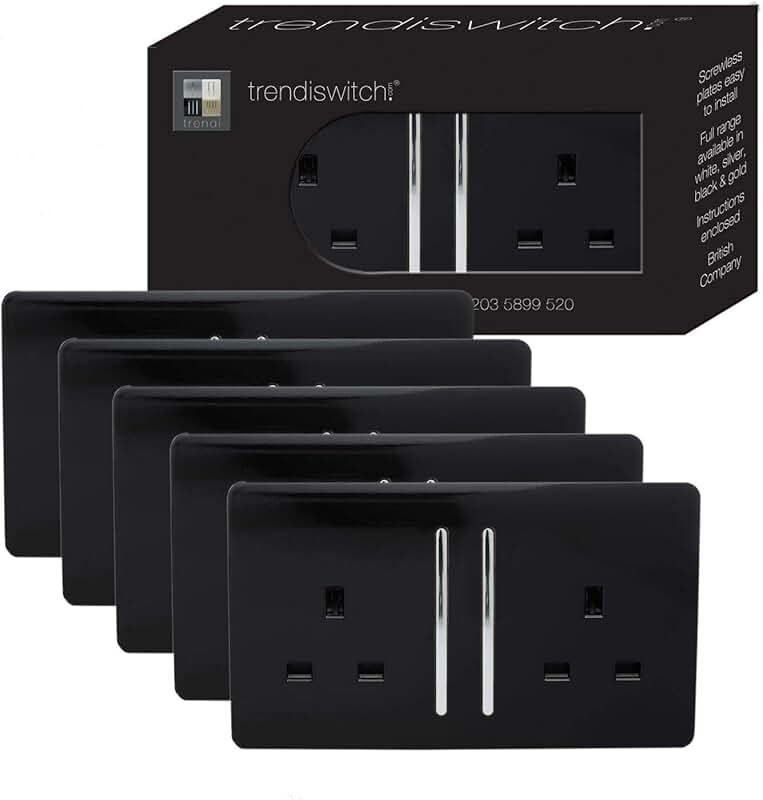 Amazon.co.uk Black Plug Sockets