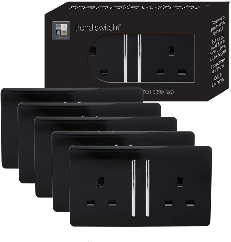 Amazon.co.uk Black Plug Sockets