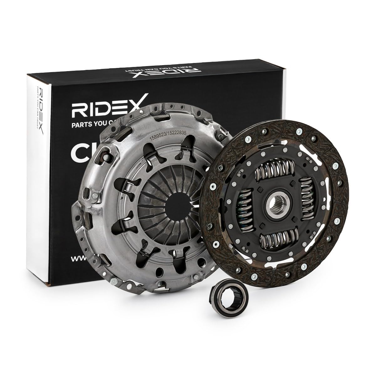RIDEX 479C0386 Kit de embrague con placa de apriete de embrague con plato de embrague con cojinete de desembrague sin volante motor Compatible con SKODA Fabia II Combi 545