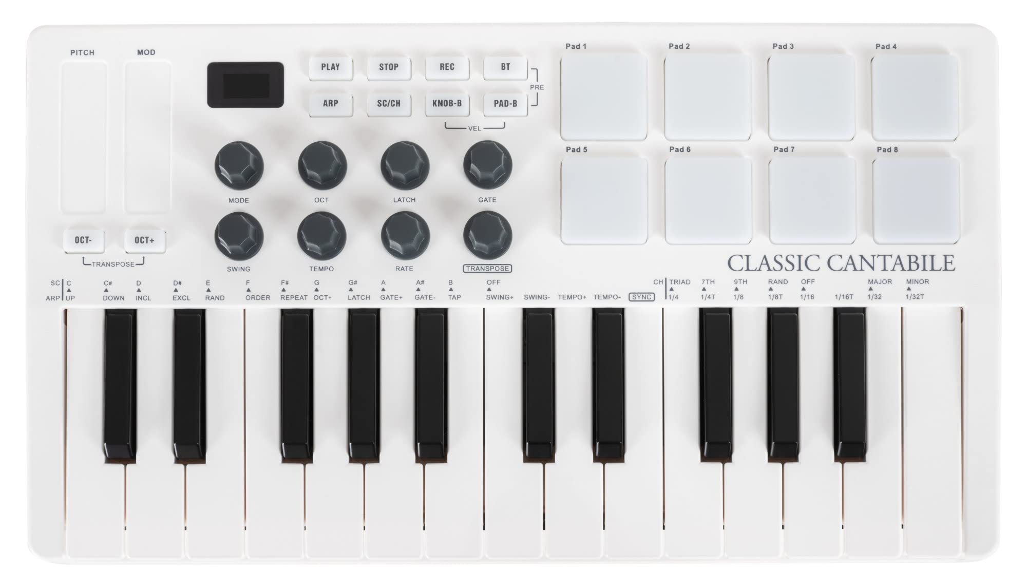 Classic Cantabile M25-AIR Wireless MIDI Controller, Tipo: M25-AIR | Controlador MIDI inalámbrico Classic Cantabile con batería y Bluetooth, Transmisión MIDI Bluetooth a Apple iPhone & iPad