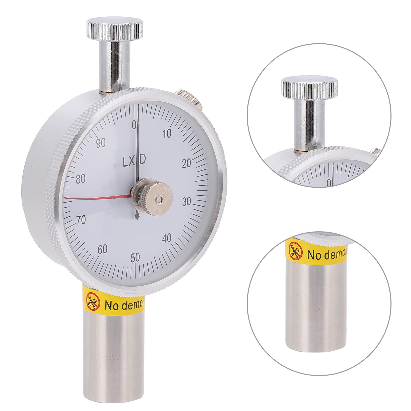 Aramox LX D 2 Probador de Dureza Hierro Latón Durómetro Shore 0 a 100 Grados 0N a 44.5N Dial de Doble Aguja para Caucho Plástico Cuero Cera Medición de Dureza