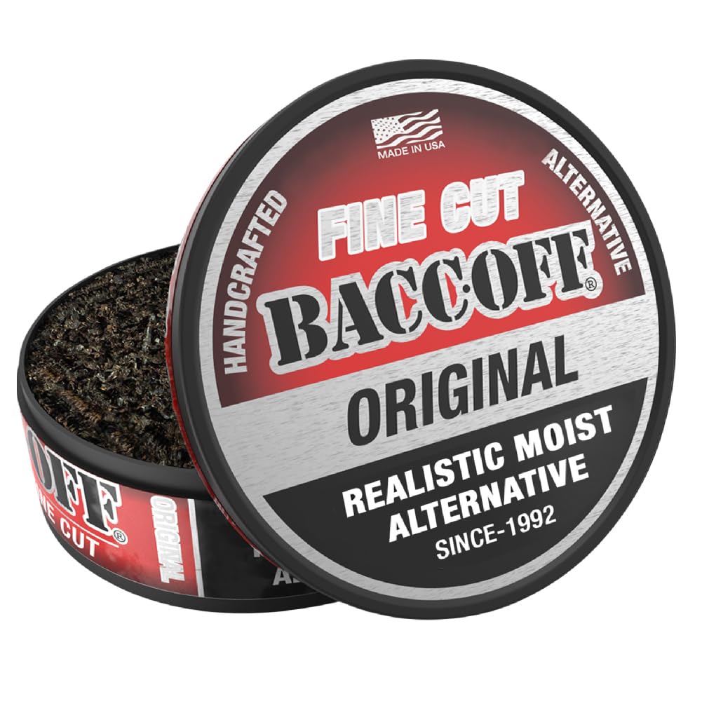 1 Can, BaccOff Original Fine Cut, Black Tea Base with Bold, Smoky Flavors