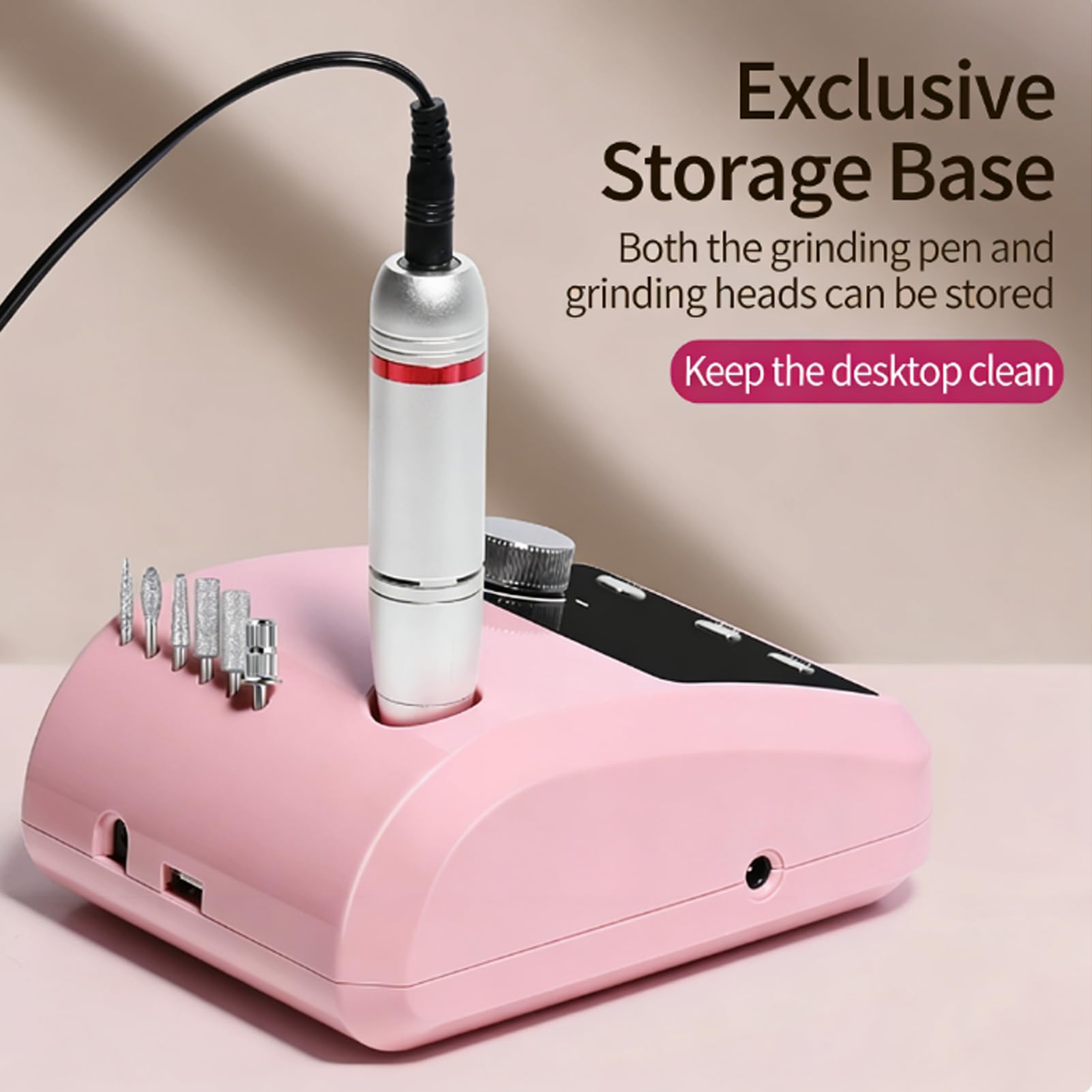 Kit Trapano Elettrico per Unghie 45000RPM - Fresa Professionale per Unghie in Acrilico, Gel e Polvere Dip