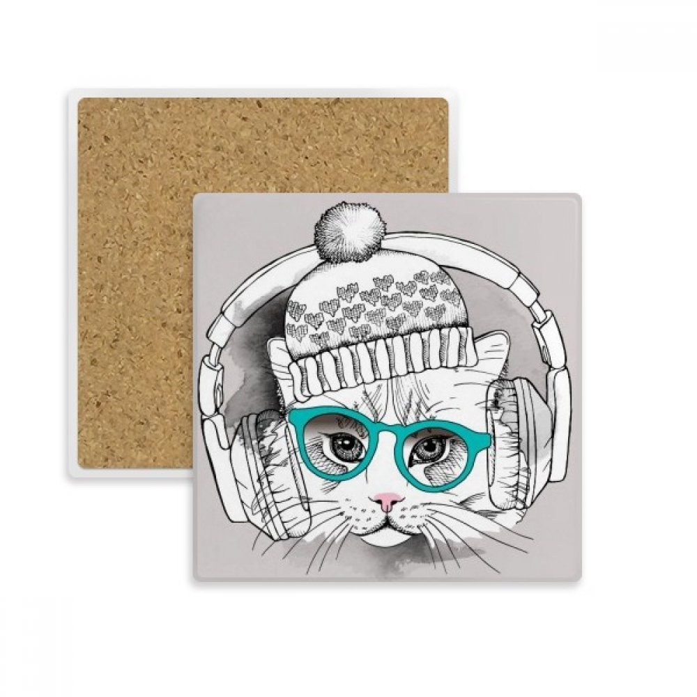 Coaster Tasse Porte-Pierre céramique haut de gamme motif Chat Blanc artistique moderne