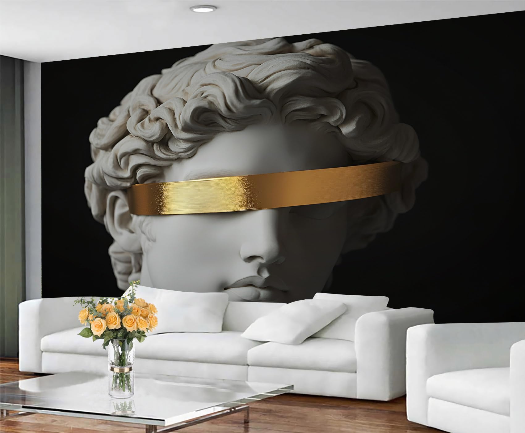 GIVLWF 3D Sculpture Wallpaper & Mural, Medieval Wallpaper for Living Room, Black Wall Paper for Bedroom, Murals & Room Decor - Non Self Adhesive