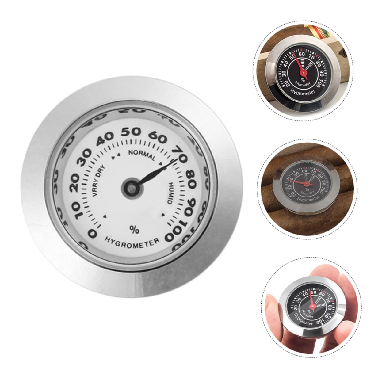 Hygrometer for Humidors Round Mechanical Gauge Accurate Reads for Violin Cases