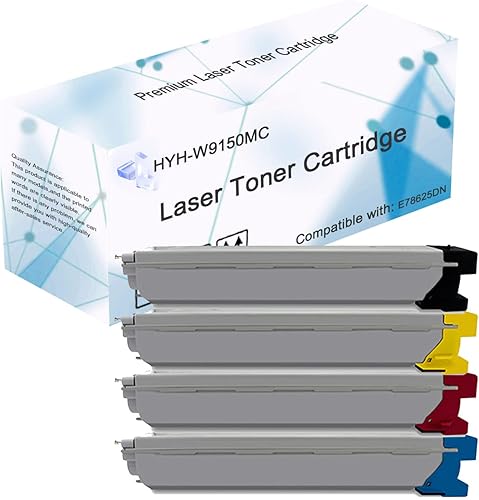 W9150MC W9151MC W9152MC W9153MC Compatible Toner Cartridge Replacement for HP ColorLaserJet Managed MEP E78625DN E78630DN Printers (BBMY, 4-Pack)