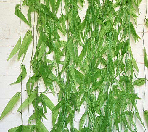 Sunrisee 50Pcs Artificial Willow Vines Greenery Garland Silk Fake Flower Rattan Leaves For Garden Wedding Home Decor #TOP5