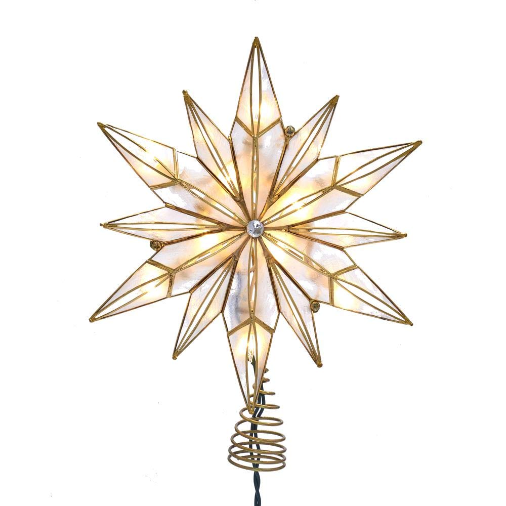 Amazon.com: Kurt Adler 10-Light 12-Point Capiz Star and Center Gem