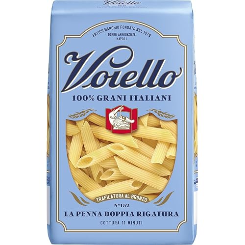 Voiello Pasta Penne Rigate n.152, 500g, Grani 100% Italiani, Trafilatura Al Bronzo