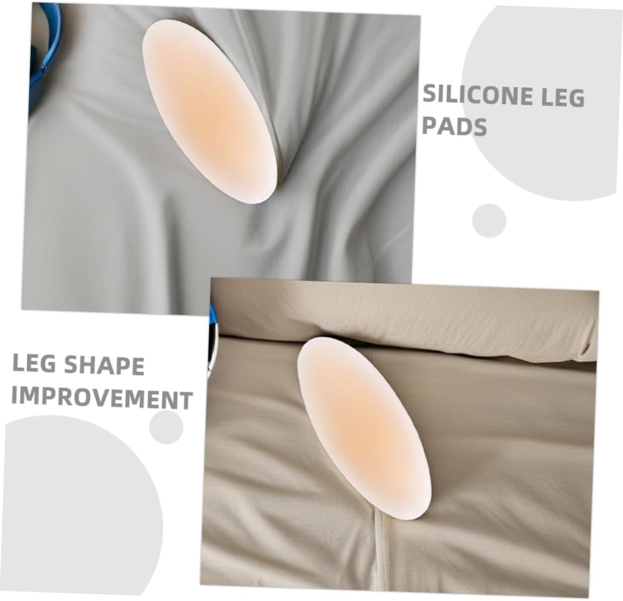 KOMBIUDA Silicone Adhesive Calf Pads and Thigh Anti-Chafing Leg Corrector Pads Soft Skin Color Leg Shape for Universal Fit for Women and 2 Pairs
