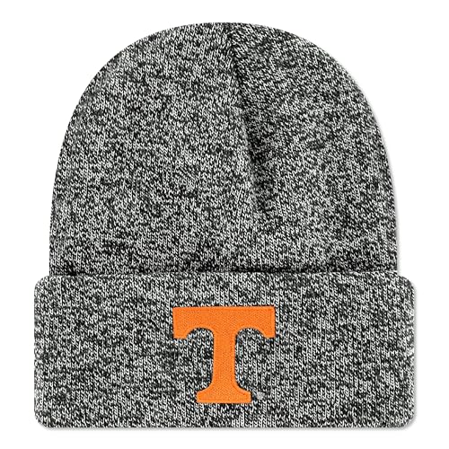 Legacy NCAA Officially Licensed Ribbed Knit Cuff Beanie, Tennessee Volunteers, Unisex, Black Marled, One Size Fits Most