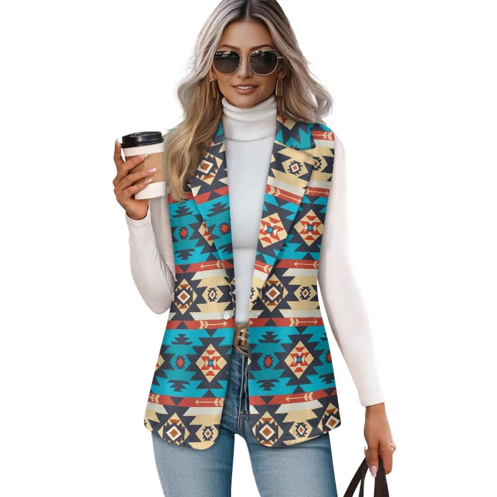TOADDITDO Womens Suit Vest Fall Summer Sleeveless 1 Button Blazer Waistcoat Business Work Vest Jacket Tank Top Plus