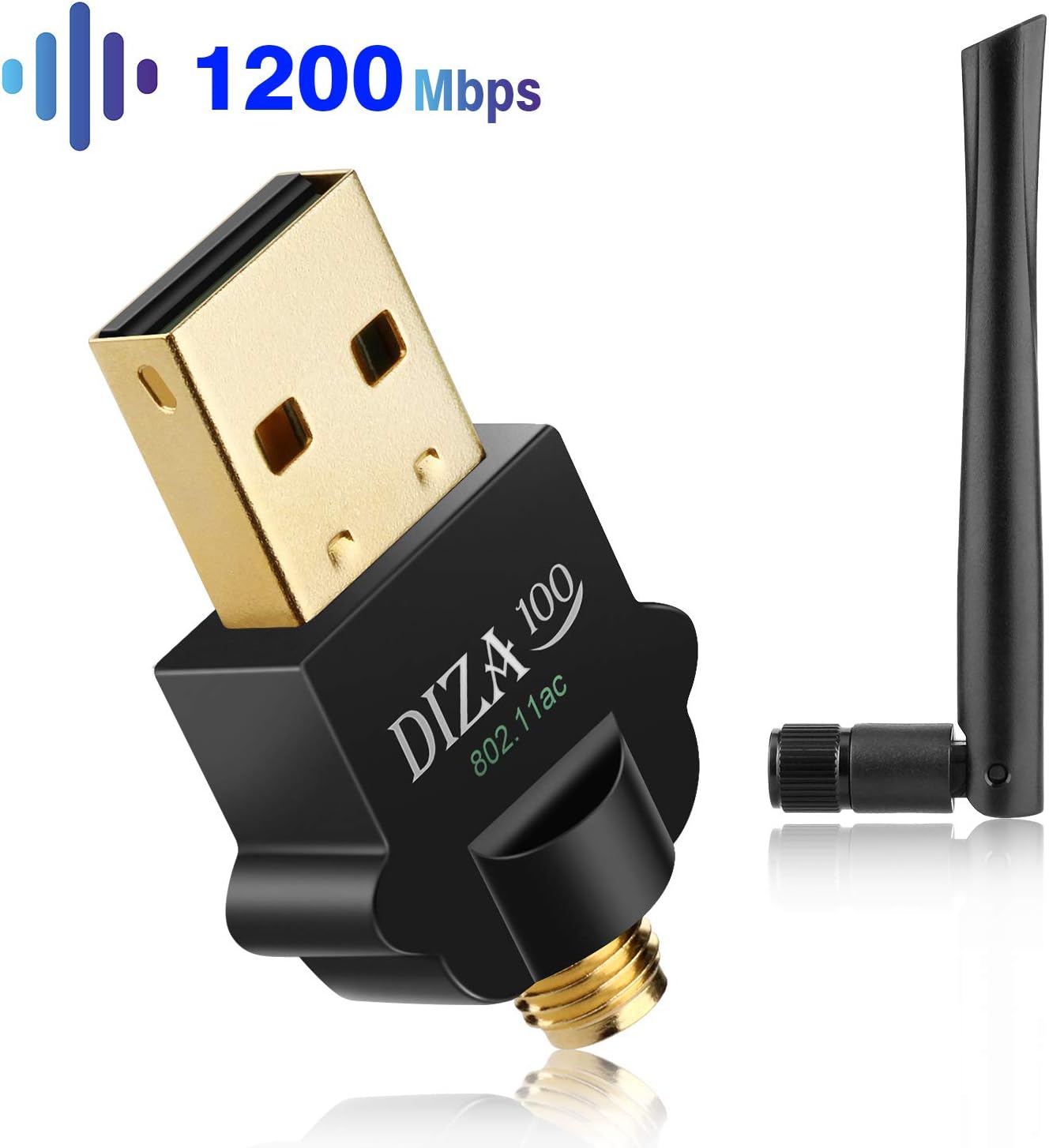USB Wifi Adapter 1200Mbps, USB 3.0 Wireless Network Wifi Dongle with 5dBi Antenna for PC/Desktop/Laptop/Tablet,Dual Band 2.4G/5G 802.11 ac,Support Windows 10/8/8.1/7/Vista/XP/2000,Mac OS X