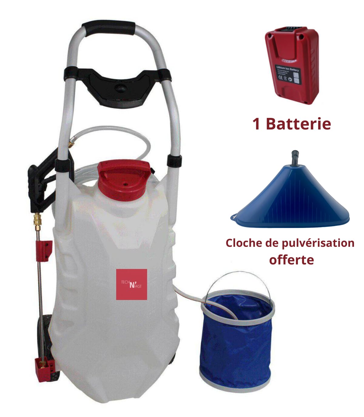 Pro Sprayer 4 : Pulvérisateur électrique 30L avec rinçage intégré - 1 Cloche de pulvérisation Offerte - 1 Batterie - 3 Buses de pulvérisation - Portée 13m