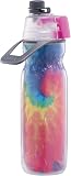 O2COOL 2 Pack Mist N' Sip Insulated Bottle with Fine Misting Function - Tie Dye & Celestial Purple, 20 oz - 3