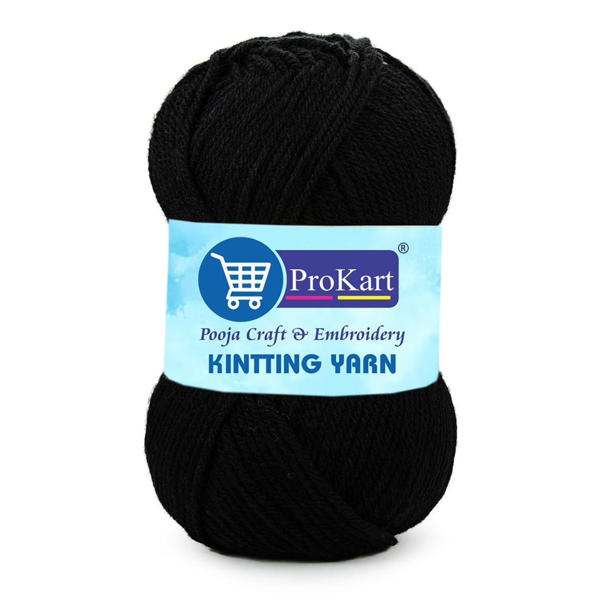 ProKart Premium 4-Ply Woolen Knitting Yarn | 100g Black Hand Crochet Soft Wool for Sweaters, Scarves, Hats, Baby Clothes & DIY Craft Accessories (1 Ball x 100g) - PRO03