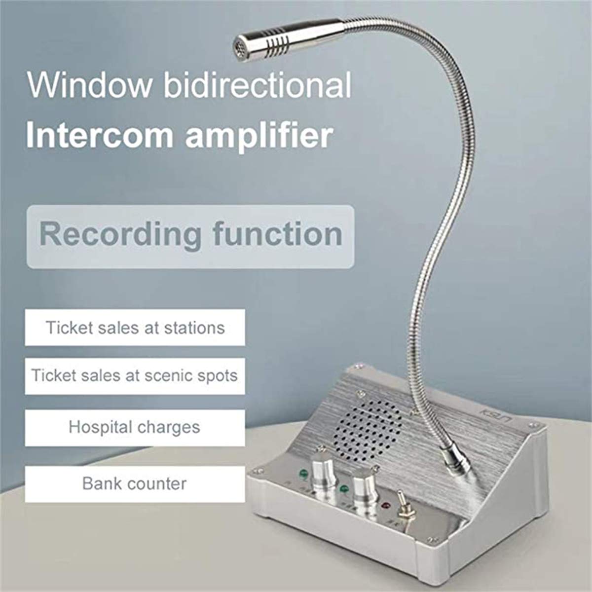 Window Speaker System Glass Microphone Counter TwoWay