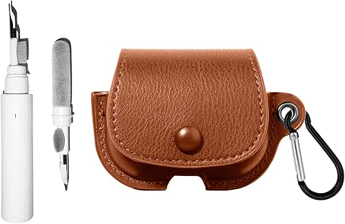 TSVSXS Leather Case Compatible with AirPods Pro 3 with Keychain, Soft PU Shockproof Protective Cover with Cleaning Pen Compatible Compatible with AirPod Pro3 for Woman Man
