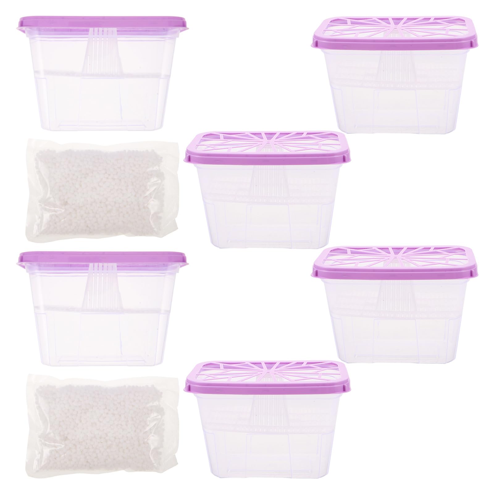 Boîte Déshumidificatrice 6 Pièces en Plastique avec Recharge
